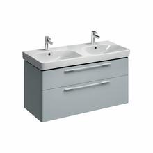 e500 Square 120cm Double Washbasin 2 taphole