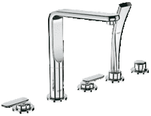 19362 29037 VERIS 5 Hole Bath/Shower Set with Base Frame