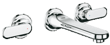GROHE 20181 29025 VERIS Three-hole Wall Basin Mixer 1/2inch, 170mm spout