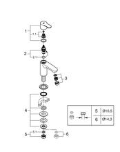 GROHE 23039002  EUROSTYLE COSMO Basin Pillar tap (single)