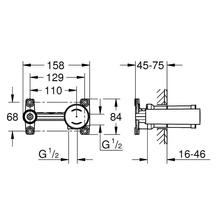 19408001 19967001 32635 ESSENCE 2 hole Wall Basin Mixer, M or L