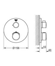 Grohe 24075 000  Grohtherm thermostatic mixer  for 1 outlet