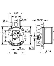 GROHE G3000 COSMO Thermostatic Shower Mixer (square) COMPLETE with Rapido body  19568 35500 