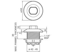 GROHE 38488 ** 5 only ** ADAGIO Air Button 63mm, ABS, chrome