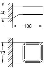 GROHE 40865 Selection Cube holder for glass/dish/dispenser, chrome