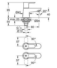 Grohe BAU EDGE 2042110M Basin Pillar taps (pair)