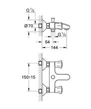 Grohe 25450 COSTA L exposed bath mixer S unions