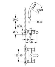 Grohe 25460 COSTA L bath mixer S unions, shower set