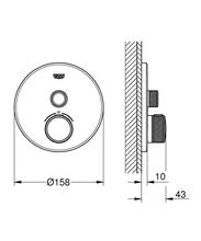 GROHE 29118000 Grohtherm SmartControl trimset 1 Outlet, Round, chrome