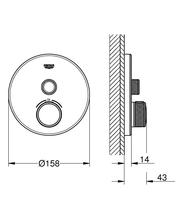 GROHE 29150LS0 Grohtherm SmartControl trimset 1 Outlet, Round, white