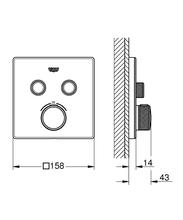 GROHE 29156LS0 Grohtherm SmartControl trimset 2 Outlets, Square, white