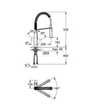 Grohe 31379 K7 Sink Mixer 1/2inch one handle with profi-spray