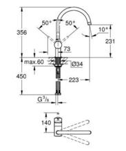 Grohe 32917 Minta C Spout Mixer, chrome