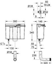 ** offer  **Grohe 39053 39054 Adagio dual Flush concealed cistern