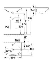 GROHE 39422 contertop basin built in 55cm