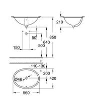 GROHE 39423 BAU ceramic under countertop basin 55cm