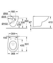 Grohe 39350 BAU ceramic floorstanding  BTW WC, horizontal outlet 475mm proj