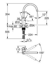 GROHE 32843002 EUROSMART COSMO Kitchen Mixer, high spout