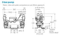 Ideal Standard Shower Pump 3bar twin impeller, ** 1 only  **   E6808NU (Stuart Turner 34499)