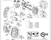 Ideal Standard ACTIVE A4105AA  , Complete trim set or individual Spare Parts