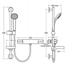 Ideal Standard ECOtherm thermostatic exposed shower set ** 3 only  **   A4999AA  single spray