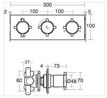 * 2 only * Ideal Standard A5602AA TT OPOSTA Thermostatic Built-in 3 Outlet Bath Shower Mixer