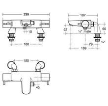 Ideal Standard A5638AA ALTO ECOTHERM bath/shower mixer with pin handles