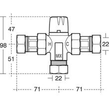 Ideal Standard A5900AA TMV Thermostatic Mixing Valve 22mm (bath)