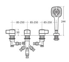 Ideal Standard Melange 4H Bath/Shower mixer with Pull Out Handspray (no spout) ** 1 only  **   A6263AA 