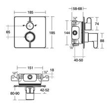 Ideal Standard EASYBOX FREEDOM A6378/79 Diverter Mixer (square) with Lever handles