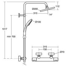 Ideal Standard A7209AA CERATHERM T25 Dual exposed thermostatic bath/shower mixer with M3 kit