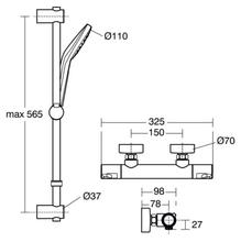 Ideal Standard A7237AA CERATHERM T100  mixer with IDEALRAIN EVO diamond S3 kit