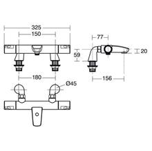 Ideal Standard A7224AA CERATHERM T50 exposed thermostatic bath/shower mixer with legs