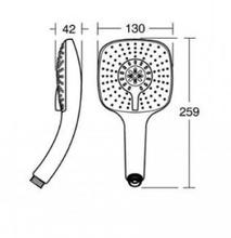 Ideal Standard IDEALRAIN B0018 AA Shower Kit with X LARGE 130mm SQUARE HandShower,  ** 1 only  **   