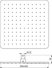 Ideal Standard  A6721AA TONIC II square shower system and 300mm ceiling headshower, ** 1 only  **  