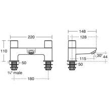 Ideal Standard   B0730AA TEMPO 2H dual control  Bath Filler
