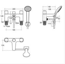 Ideal Standard   B0731AA TEMPO 2H Bath/Shower Mixer with Shower Set