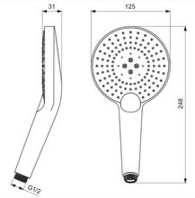 Ideal Standard IDEALRAIN B1759AA EVO JET round 125mm Handspray  3 function