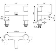 Ideal Standard   B1824AA CERAFLEX 2H dual control  Bath Filler