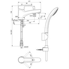 Ideal Standard   B1958AA CALISTA 1H Bath/Shower Mixer with Shower Set