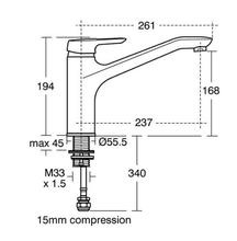 Ideal Standard ** 2 only **  B9976AA CERAMIX BLUE Single lever kitchen mixer