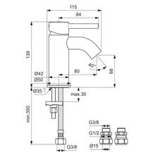 Ideal Standard BC185AA CERALINE MINI Basin Mixer, NO Waste