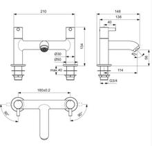 Ideal Standard   BC188AA CERALINE 2H dual control  Bath Filler
