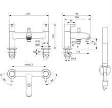 Ideal Standard   BC189AA CERALINE 2H Bath/Shower Mixer with Shower Set