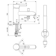 Ideal Standard   BC191AA CERALINE 1H Bath/Shower Mixer with Shower Set