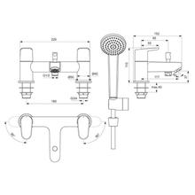 Ideal Standard   BC708AA CERALINE O 2H dual control Bath/Shower mixer with kitr