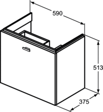 CONCEPT SPACE E0314/15 600x380mm Wall hung  basin unit 1 drawer , left or righthand