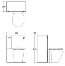 CONCEPT SPACE E1436 E1437 600mm WC Unit with storage cupboard 