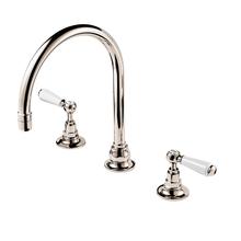 Barber Wilsons  RCL6453 REGENT China Lever Basin Mixer, 3 Hole with swan neck