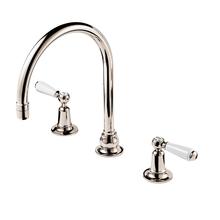 Barber Wilsons  RCL6453 REGENT China Lever Basin Mixer, 3 Hole with swan neck